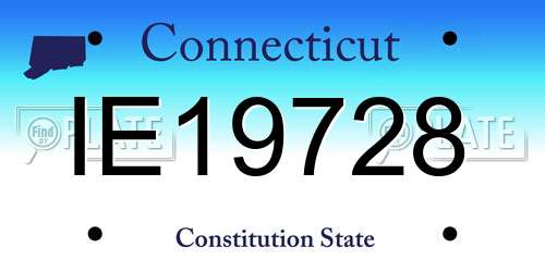 IE19728 Connecticut License Plate