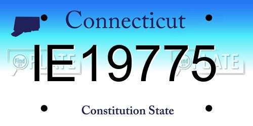 IE19775 Connecticut License Plate
