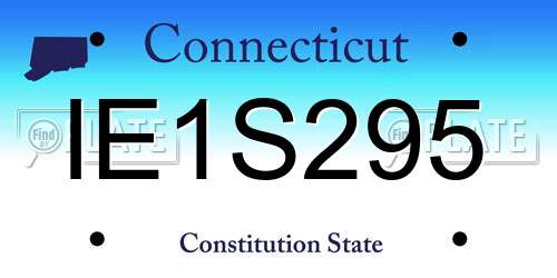 IE1S295 Connecticut License Plate