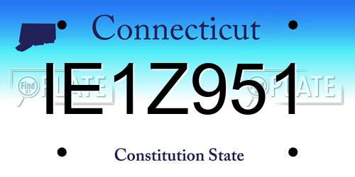 IE1Z951 Connecticut License Plate