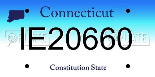 IE20660 Connecticut License Plate