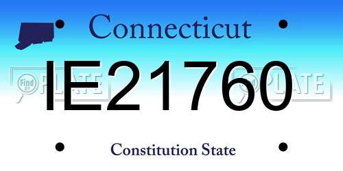 IE21760 Connecticut License Plate