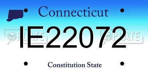 IE22072 Connecticut License Plate