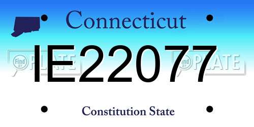 IE22077 Connecticut License Plate