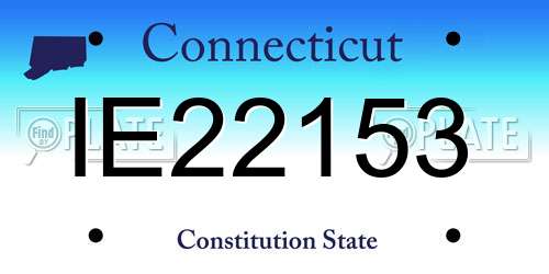 IE22153 Connecticut License Plate