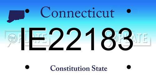 IE22183 Connecticut License Plate