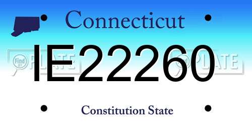 IE22260 Connecticut License Plate