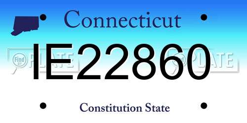 IE22860 Connecticut License Plate