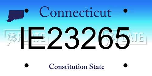 IE23265 Connecticut License Plate