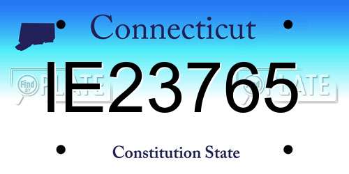 IE23765 Connecticut License Plate