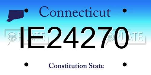 IE24270 Connecticut License Plate