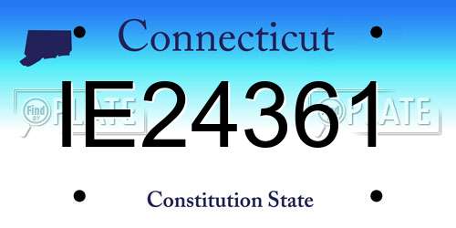 IE24361 Connecticut License Plate