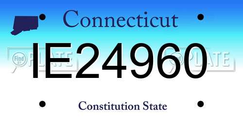IE24960 Connecticut License Plate