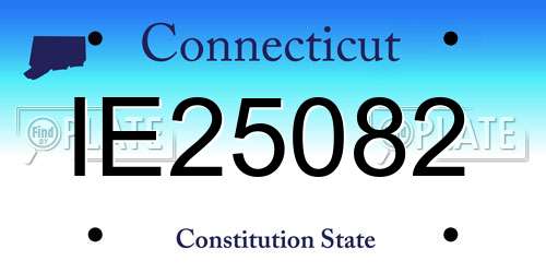 IE25082 Connecticut License Plate
