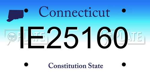 IE25160 Connecticut License Plate