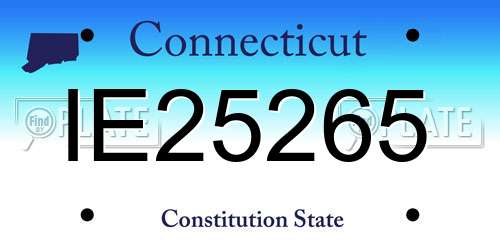 IE25265 Connecticut License Plate