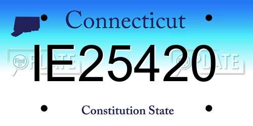 IE25420 Connecticut License Plate
