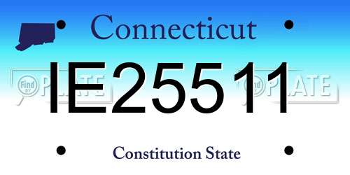 IE25511 Connecticut License Plate