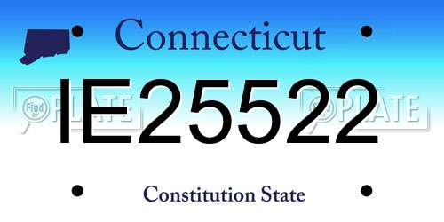 IE25522 Connecticut License Plate