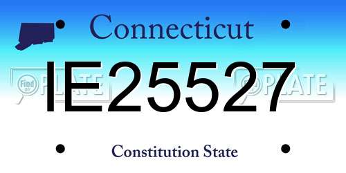 IE25527 Connecticut License Plate