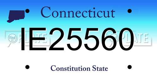 IE25560 Connecticut License Plate