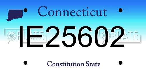 IE25602 Connecticut License Plate