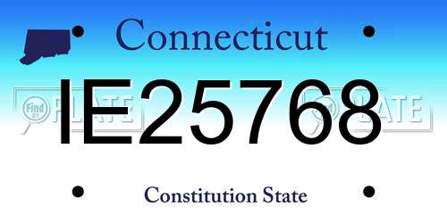 IE25768 Connecticut License Plate