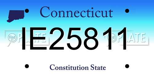 IE25811 Connecticut License Plate
