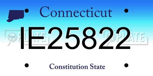 IE25822 Connecticut License Plate