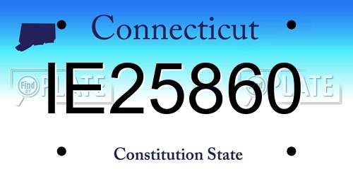 IE25860 Connecticut License Plate