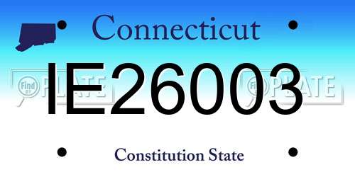 IE26003 Connecticut License Plate