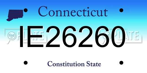 IE26260 Connecticut License Plate