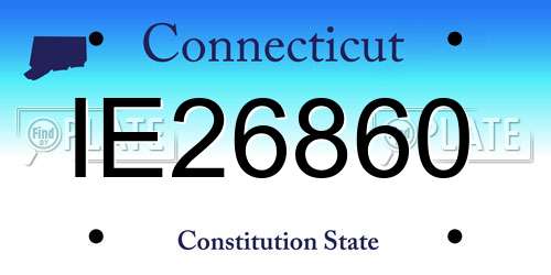 IE26860 Connecticut License Plate