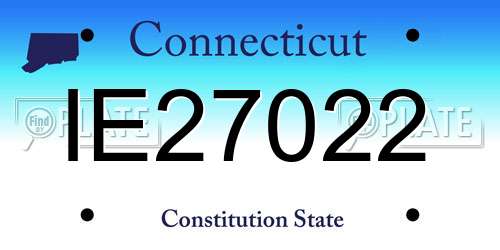 IE27022 Connecticut License Plate