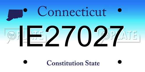 IE27027 Connecticut License Plate