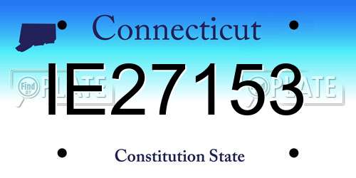 IE27153 Connecticut License Plate