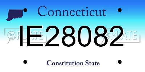 IE28082 Connecticut License Plate