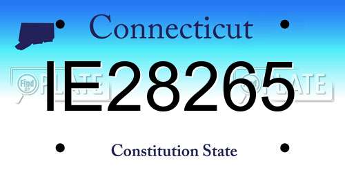 IE28265 Connecticut License Plate