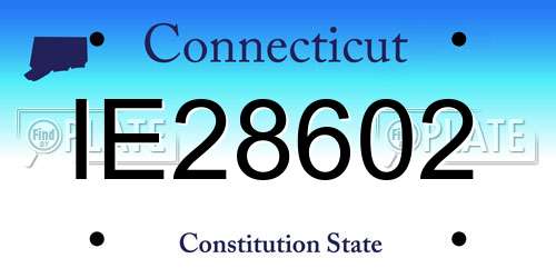 IE28602 Connecticut License Plate