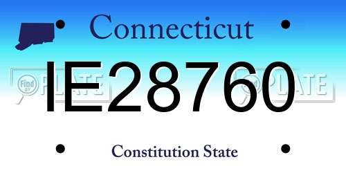 IE28760 Connecticut License Plate