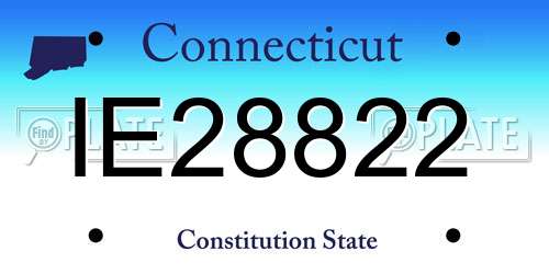 IE28822 Connecticut License Plate
