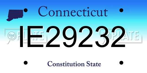 IE29232 Connecticut License Plate