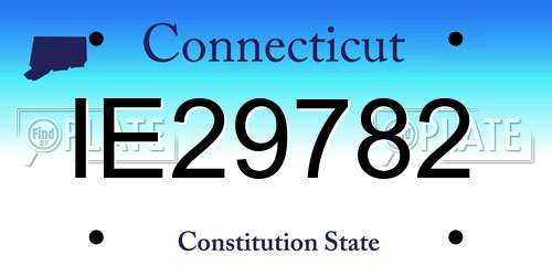 IE29782 Connecticut License Plate