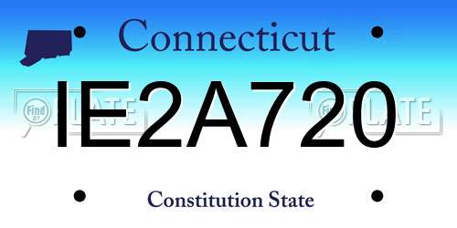 IE2A720 Connecticut License Plate
