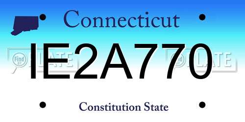 IE2A770 Connecticut License Plate