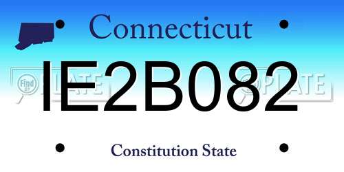 IE2B082 Connecticut License Plate