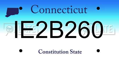 IE2B260 Connecticut License Plate