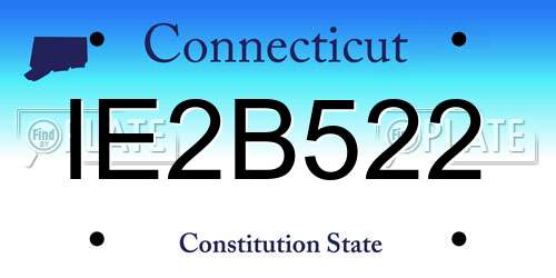 IE2B522 Connecticut License Plate