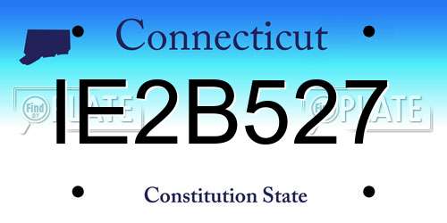 IE2B527 Connecticut License Plate