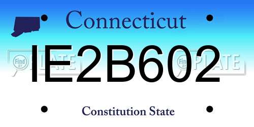 IE2B602 Connecticut License Plate